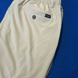 chubbies Cream Flat Front Men's Shorts with Back Button Pocket